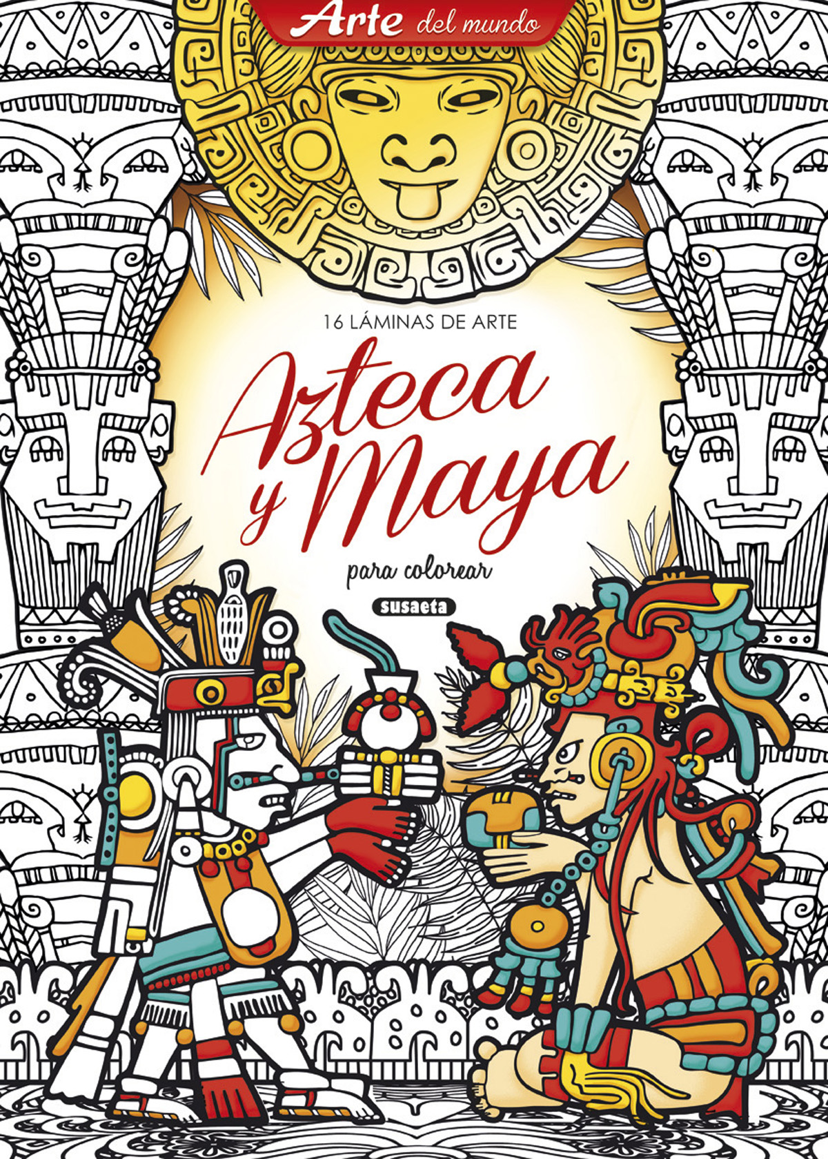 Láminas de arte azteca y maya para colorear