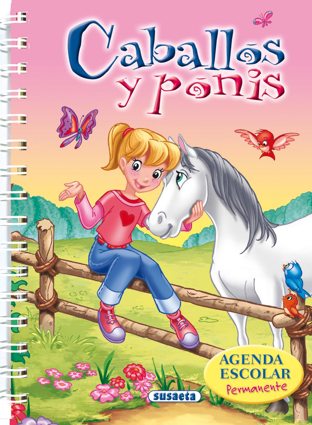 Agenda escolar permanente - Caballos y ponis