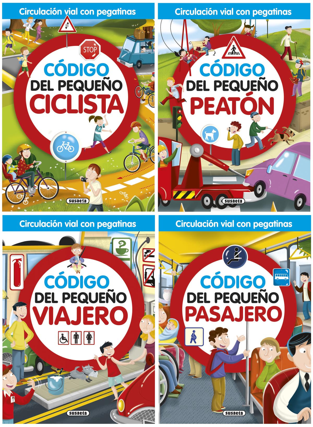 Circulación vial con pegatinas (4 títulos)