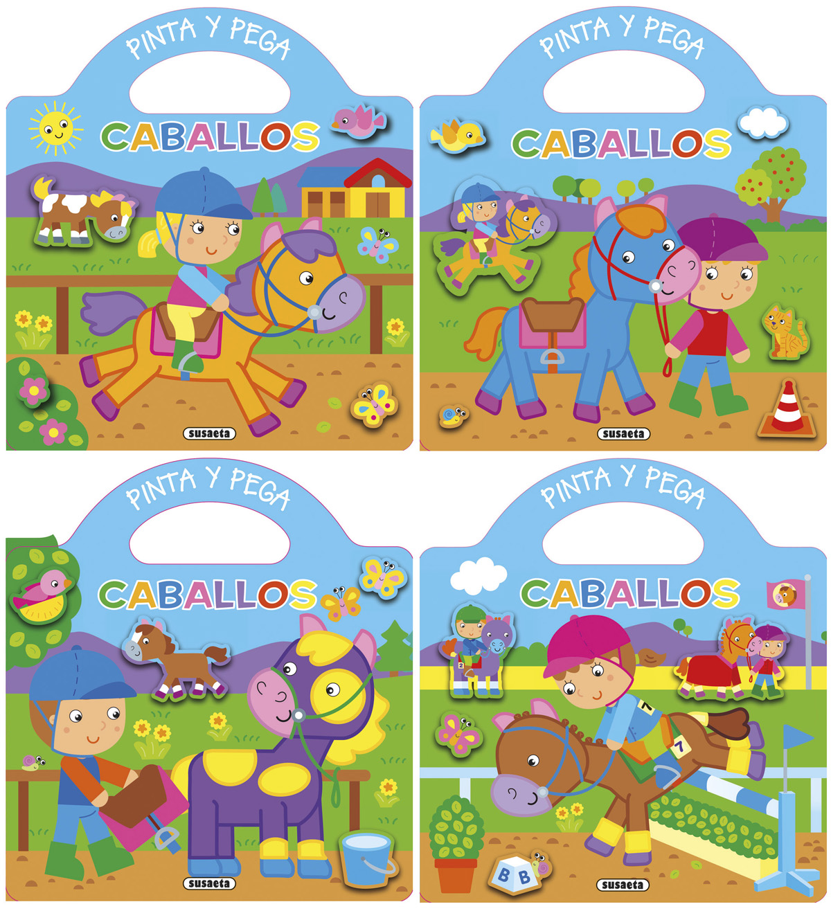 Pinta y pega caballos (4 títulos)