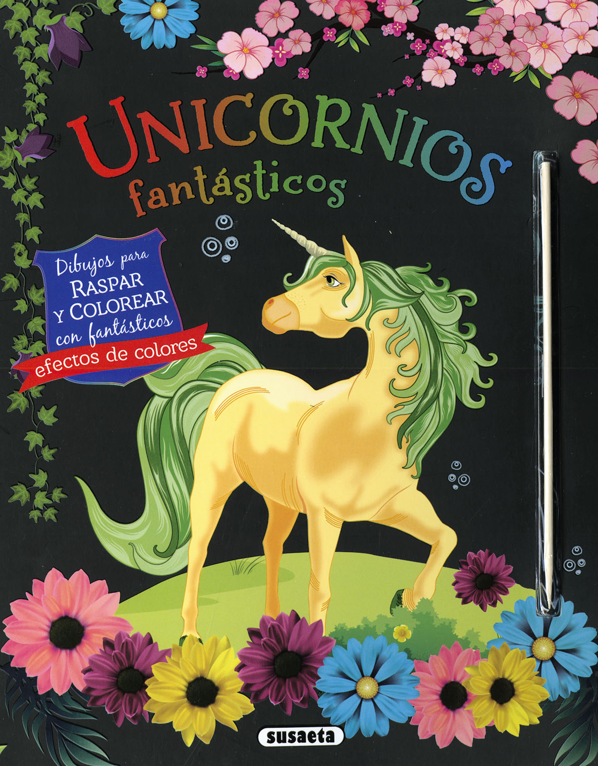 Unicornios fantsticos para raspar y colorear