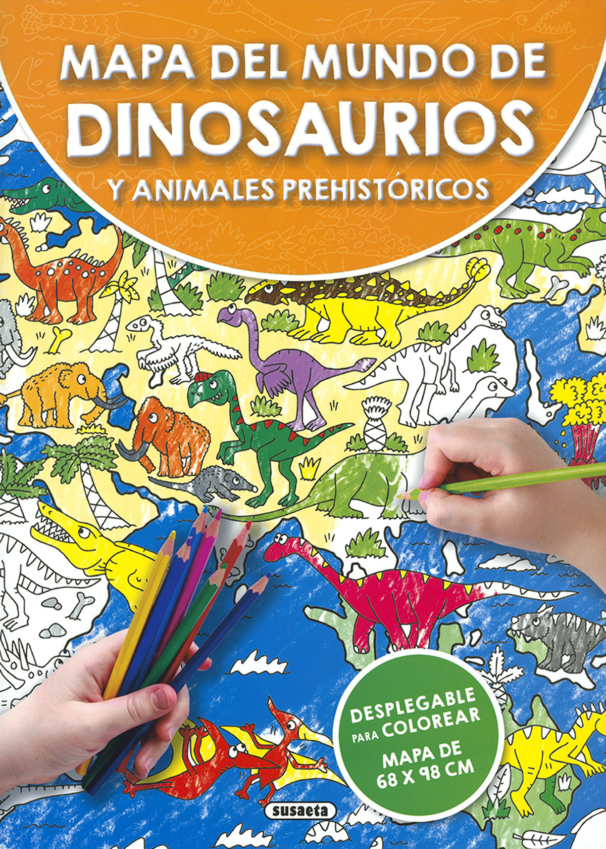 Mapa del mundo de dinosaurios y animales prehistricos
