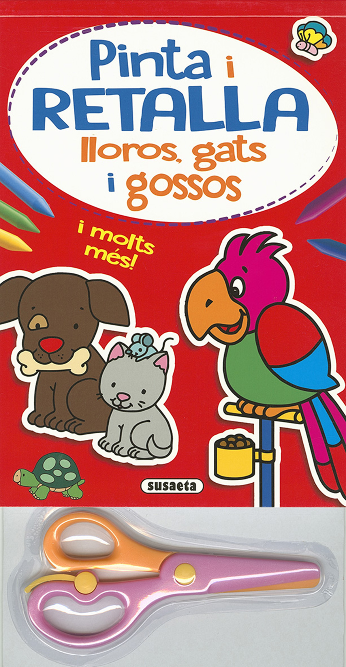 Bloc pinta i retalla lloros, gats i gossos