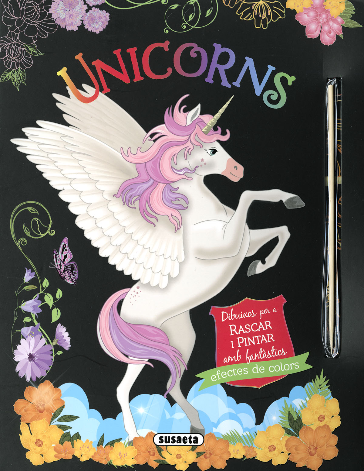 Unicorns. Dibuixos per a rascar i pintar